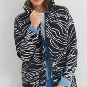 Anthropologie by Maeve Eunice Funnel Neck Cardigan Sweater Coat, Size Large